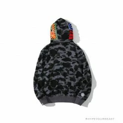Hypeyourbeast Clothes BAPE Camo Hoodie Shark Head 'GREY'