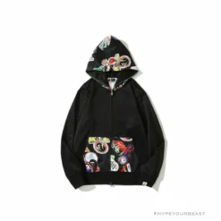 Hypeyourbeast Clothes BAPE Badge LOGO Sticker Style Stitching Hoodie