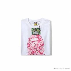 Hypeyourbeast BAPE Japan Limited Edition Pink Cherry Tree Tee Shirt'WHITE'