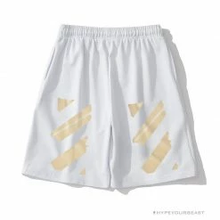 Hypeyourbeast Pants OFF-WHITE Explosive Strip Basic Arrow Shorts'WHITE'