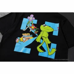 Hypeyourbeast OFF-WHITE Floral And Frog Pattern Tee Shirt'BLACK' T-Shirts
