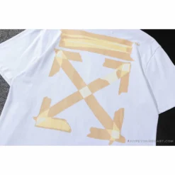 Hypeyourbeast T-Shirts OFF-WHITE Classic Cross Yellow Arrow Tape Tee Shirt'WHITE'