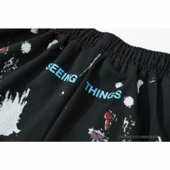 Hypeyourbeast Pants OFF-WHITE Hot Starry Sky Fireworks Shorts'BLACK'