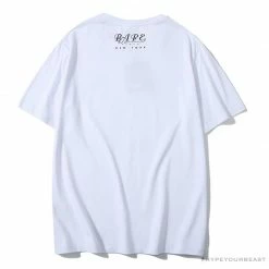 Hypeyourbeast Clothes BAPE NYC New York Limited Purple Camouflage Ape Head Tee Shirt 'WHITE'