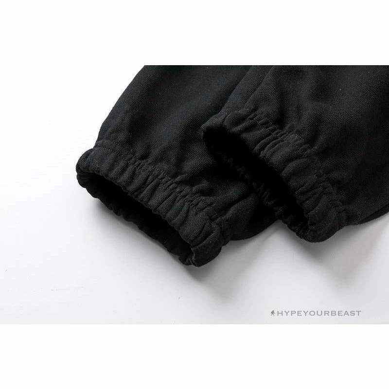 Hypeyourbeast BAPE Classic Ape Head Embroidered Standard Cotton Terry Pants 'BLACK' Clothes