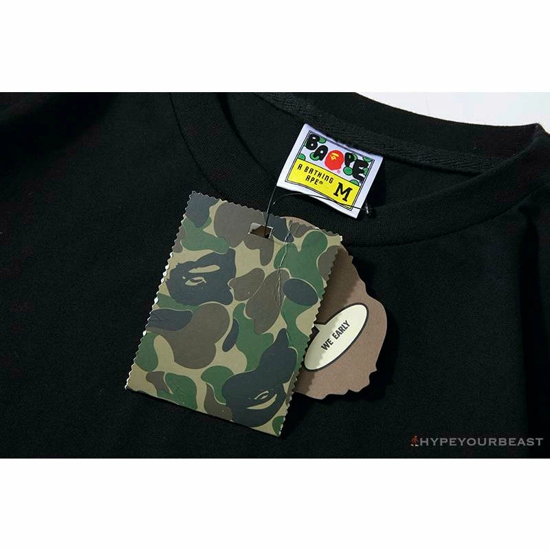 Hypeyourbeast Clothes BAPE APES TOGETHER English Alphabet Ape Head Long Sleeve Shirt 'BLACK'