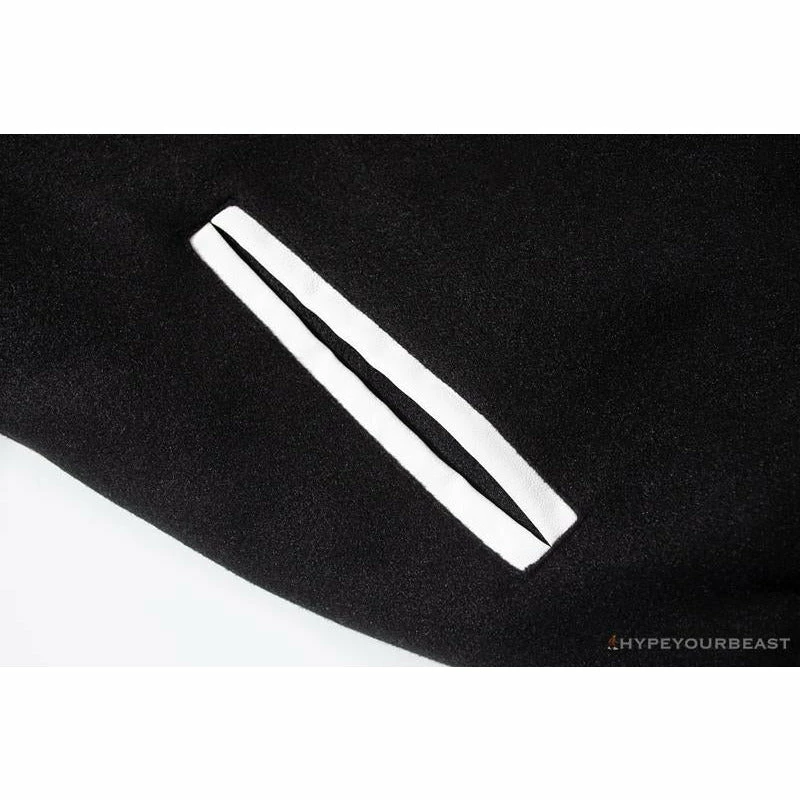 Hypeyourbeast BAPE Embroidered STA Star Stitched Woolen Baseball Jacket 'BLACK'