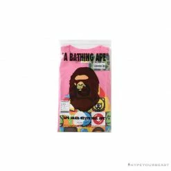Hypeyourbeast Clothes BAPE Baby Milo Color Square Ape Head Tee Shirt'PINK'