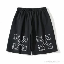 Hypeyourbeast Pants OFF-WHITE Dimensional Sketch Shorts 'BLACK'