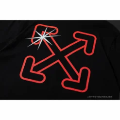 Hypeyourbeast T-Shirts OFF-WHITE Red Flash Cross Arrow Tee Shirt'BLACK'