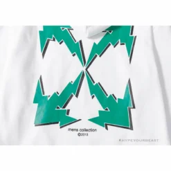 Hypeyourbeast OFF-WHITE Green Arrow Hoodie'WHITE'