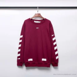 Hypeyourbeast OFF-WHITE Classic Basic Cotton Terry Long Sleeve Shirt'WINE RED' Shirts