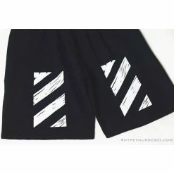 Hypeyourbeast Pants OFF-WHITE Classic Seeing Things Shorts'BLACK'