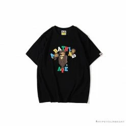 Hypeyourbeast BAPE Baby Milo Color Letter Monkey Tee Shirt 'BLACK'