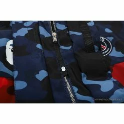 Hypeyourbeast Clothes BAPE X PSG Paris Saint-Germain Camouflage Blue-Red Hoodie