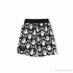Hypeyourbeast Clothes BAPE X COACH Co-Branded Black-White Shorts