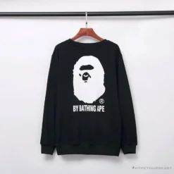 Hypeyourbeast Clothes BAPE Behind The Great Ape-Man Head Long Sleeve Shirt 'BLACK'