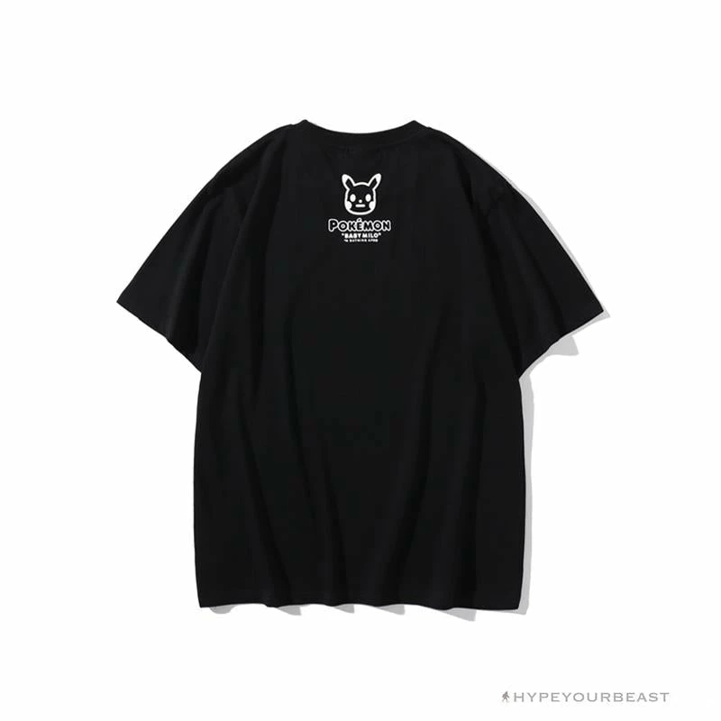 Hypeyourbeast Clothes BAPE Pokémon Co-branded Ape Head Tee Shirt 'BLACK'