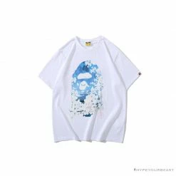 Hypeyourbeast BAPE Japan Limited Edition Mt. Fuji Sakura Tee Shirt 'WHITE' Clothes