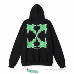 HypeYourBeast Hoodies & Jackets Off-White Green Hoodie - Black