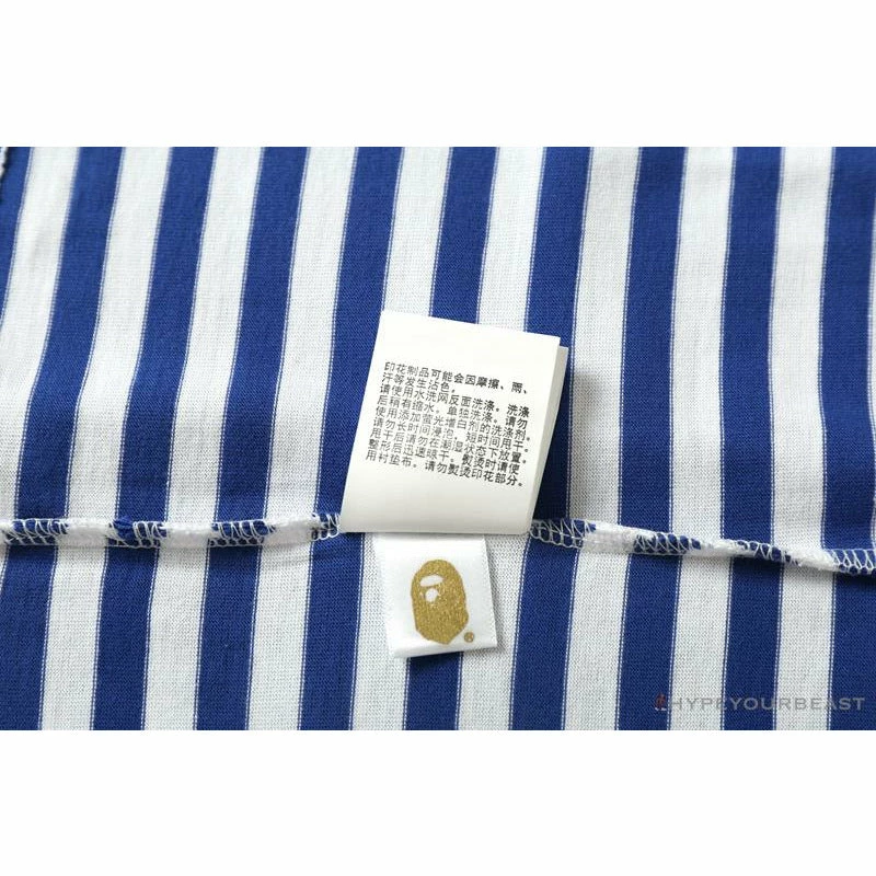Hypeyourbeast Clothes BAPE Baby Milo Sesame Street Striped Tee Shirt 'BLUE'