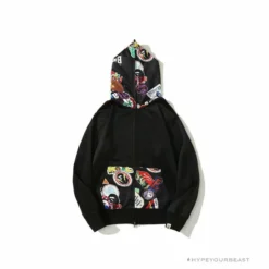 Hypeyourbeast Clothes BAPE Badge LOGO Sticker Style Stitching Hoodie