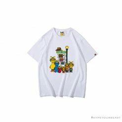 Hypeyourbeast BAPE Baby Milo Sesame Street Carp Streamer Tee Shirt 'WHITE' Clothes
