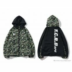 Hypeyourbeast BAPE X FCRB Joint Double Zip Camouflage Hoodie'BLACK' Clothes