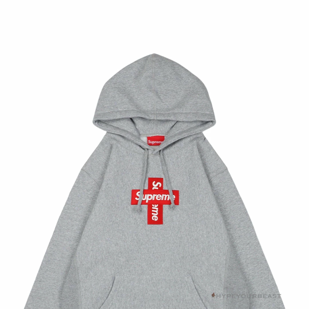 HypeYourBeast Hoodies & Jackets Supreme Cross Box Logo Hoodie Grey