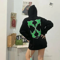 HypeYourBeast Hoodies & Jackets Off-White Green Hoodie - Black