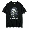 Hypeyourbeast Clothes BAPE Luminous Spots Camouflage Great Ape Man Black Head Cotton Short Sleeve Tee Shirt 'BLACK'