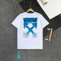 Hypeyourbeast T-Shirts OFF-WHITE Sea Blue Cross Arrow Tee Shirt 'WHITE'