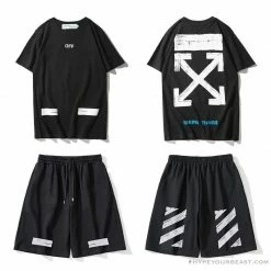 Hypeyourbeast Pants OFF-WHITE Classic Seeing Things Shorts'BLACK'