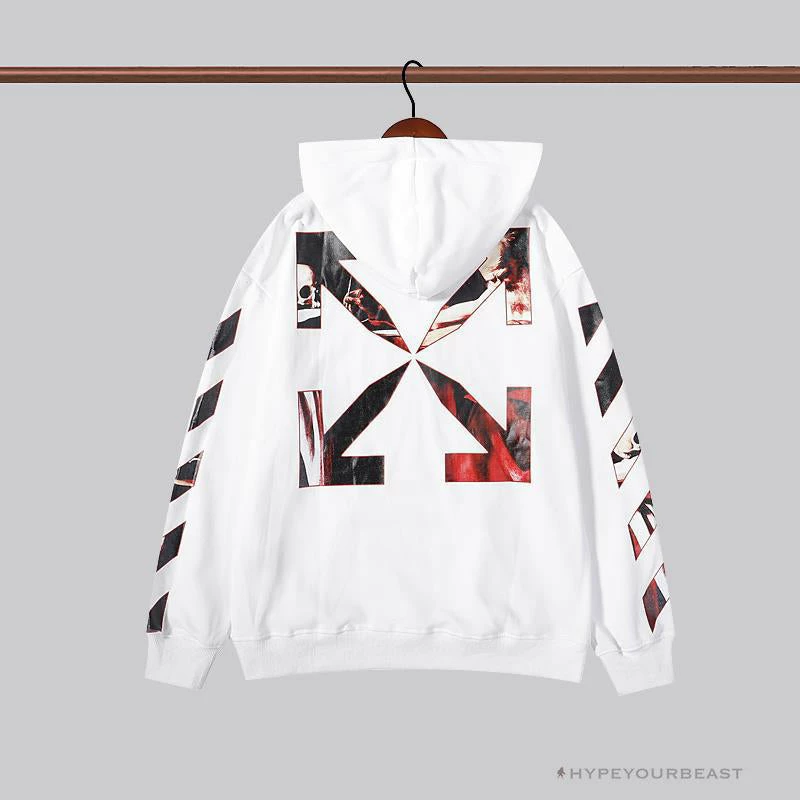 Hypeyourbeast Hoodies & Jackets OFF-WHITE Skull And Writing Hoodie 'WHITE'