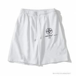 Hypeyourbeast OFF-WHITE 99 X Pink Arrow Shorts 'WHITE' Pants