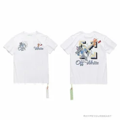 Hypeyourbeast OFF-WHITE Summer Tom And Jerry Print Tee Shirt'WHITE' T-Shirts