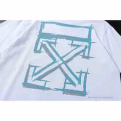 Hypeyourbeast OFF-WHITE Light Blue Marker Draw Pattern Tee Shirt'WHITE'