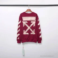 Hypeyourbeast OFF-WHITE Rubber Strip Arrow Long Sleeve Shirt'WINE RED' Shirts