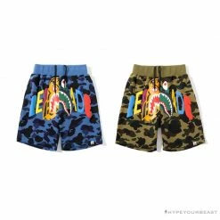 Hypeyourbeast BAPE X READYMADE Tiger Head Foam Camouflage Shorts'BLUE' Clothes