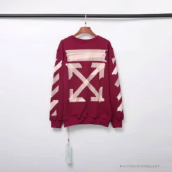 Hypeyourbeast OFF-WHITE Rubber Strip Arrow Hoodie 'WINE RED'