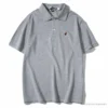 Hypeyourbeast BAPE Solid Color Versatile Embroidered Ape Head Small Badge Polo Shirt 'GREY' Clothes