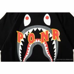 Hypeyourbeast BAPE Shark Head PONR Tee Shirt'BLACK' Clothes