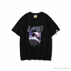 Hypeyourbeast Clothes BAPE Universe Solar System Ape Man Head Tee Shirt 'BLACK'