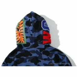 Hypeyourbeast Clothes BAPE Camo Hoodie Shark Head'NAVY BLUE'