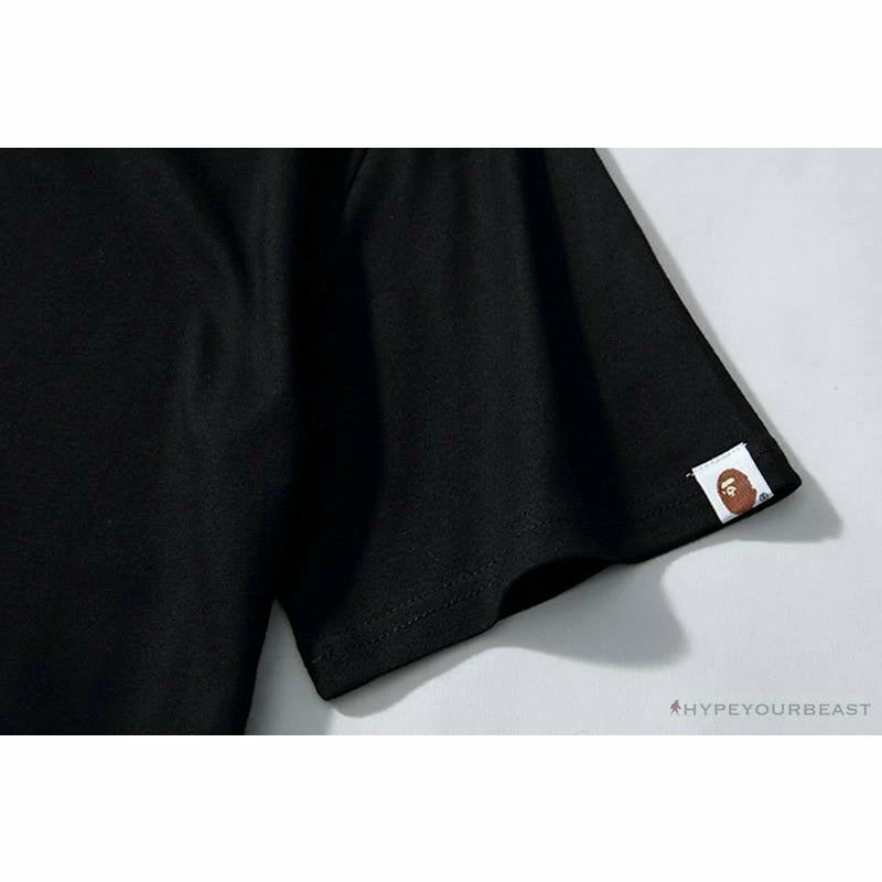 Hypeyourbeast Clothes BAPE Luminous Spots Camouflage Great Ape Man Black Head Cotton Short Sleeve Tee Shirt 'BLACK'