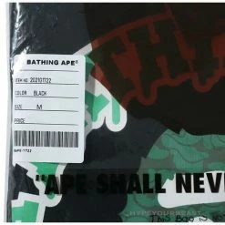 Hypeyourbeast Clothes BAPE Paint Splash Green Camouflage Tee Shirt'BLACK'