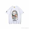 Hypeyourbeast Clothes BAPE Ape Man Head 28th Anniversary Camouflage Color Block Tee 'WHITE'