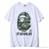 Hypeyourbeast Clothes BAPE Tiger Pattern Camouflage Ape Man Initial Print Tee Shirt 'WHITE'