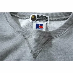 Hypeyourbeast BAPE X RUSSELL ATHLETIC Joint Pullover Long Sleeve Shirt'GREY'