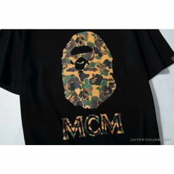Hypeyourbeast BAPE X MCM Camouflage Ape Head Tee Shirt'BLACK'